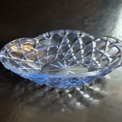 
Vintage Blue Faceted Dish, 4" Diamond Faceted Dish