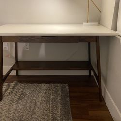 Off White Mid-century Frame Desk (Please Read Description) 