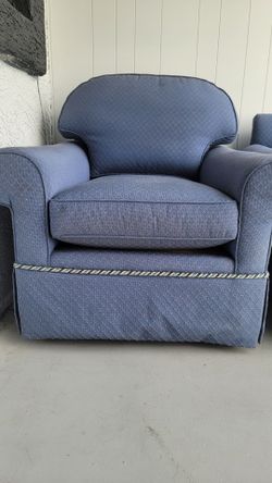 Blue Upholstered Accent Armchair