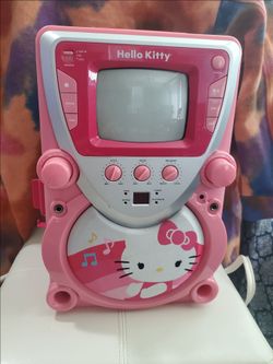 Hello Kitty Karaoke Machine with Built-in CD Player and Screen Monitor for Karaoke Pink