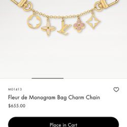 Louis Vuitton Fleur de Monogram Bag Charm Chain