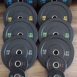Full Olympic Bumper Plate Set 45/35/25/10/5/2.5  (BRAND NEW IN BOXES) 