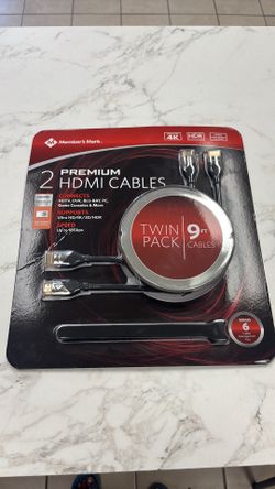 Member's Mark Twin Pack of 9-foot Premium High Speed HDMI Cables