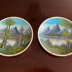 Pair of Hand Painted Decorative Plates 