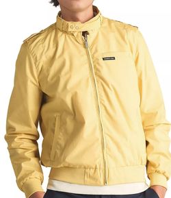 Members Only Men's Classic Iconic Racer Jacket Slim Fit Soft Yellow Fashion