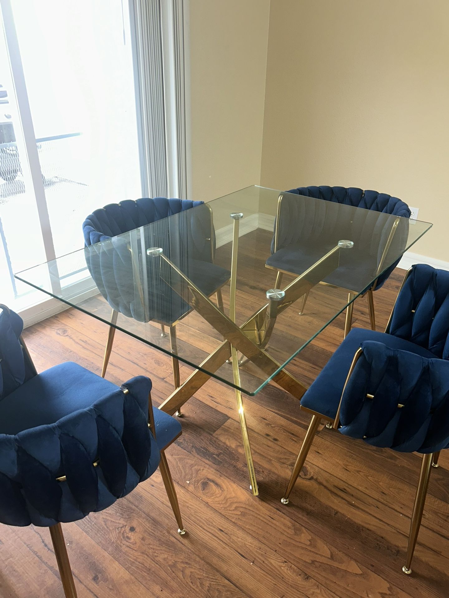 Glass Art Deco Dining Table Set
