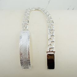 925 Sterling silver Bracelet Chino Link - Pulsera De Hombre 8” 