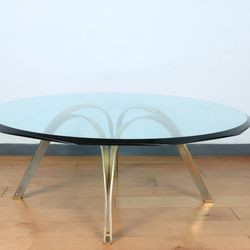Dunbar Vintage Brass and Glass Coffee Table