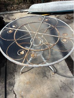 Free wrought iron table and chairs