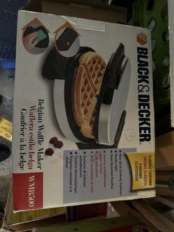 Used Once BLACK+DECKER WMB500 Traditional Belgian-Style Waffle Maker, Stainless Steel