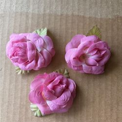 144 Pcs Of Polyester Dusty Rose Flower Appliques 