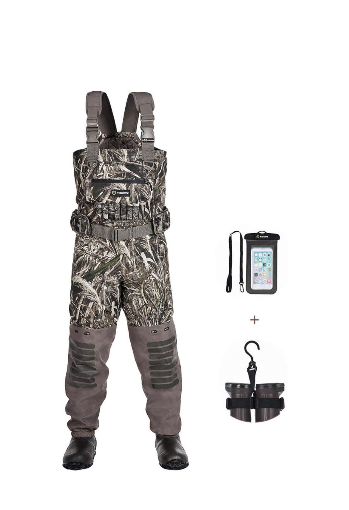 TIDEWE Breathable Chest Wader, 1600G Insulation Waterproof Hunting Wader with Steel Shank Boots & 200G Insulated Liner