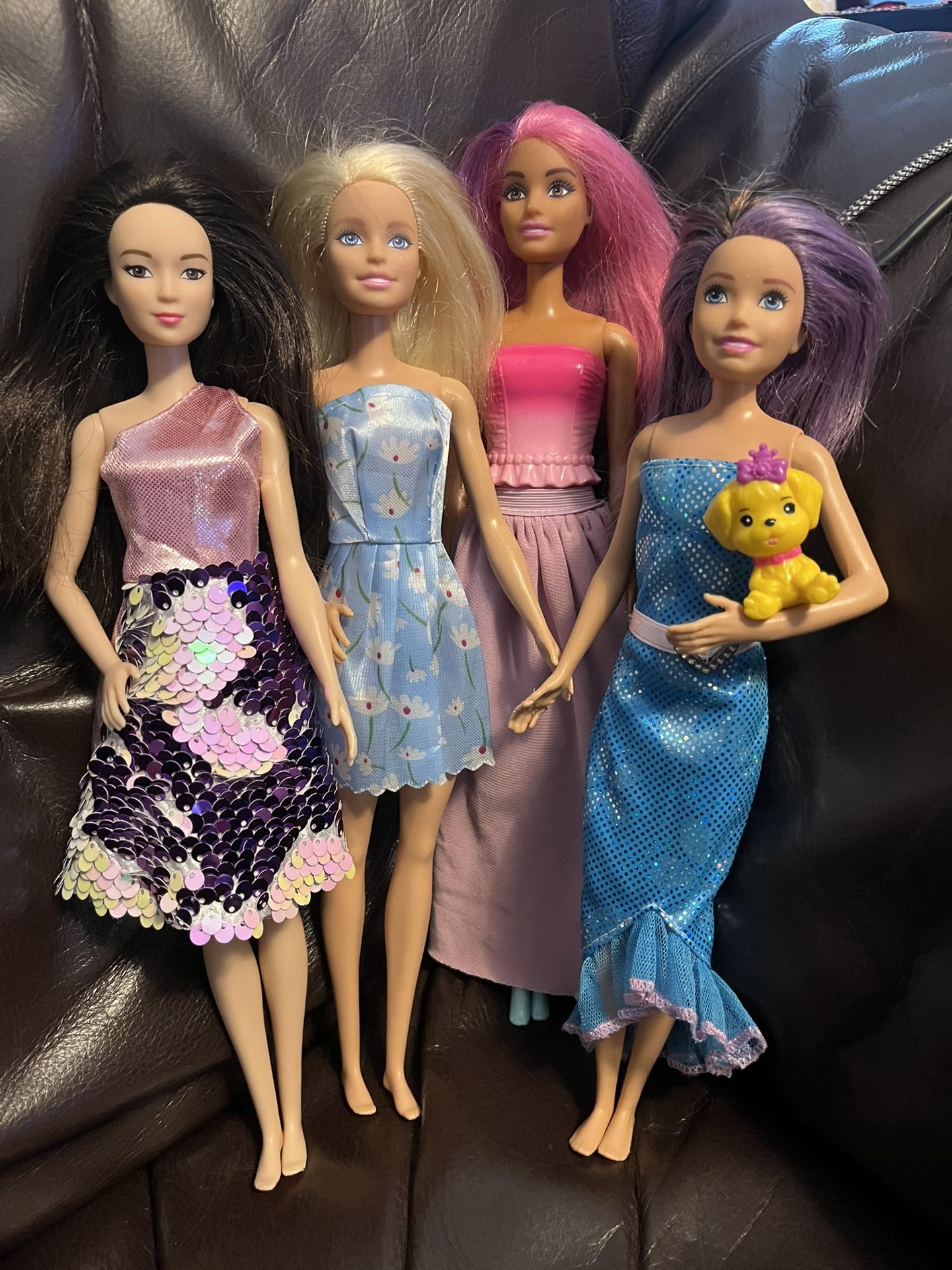 3 Barbie Dolls and Skipper