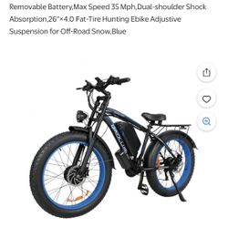 3000W Electric Bike for Adults - 26" Wide Tire Electric Mountain Bike, 52V/33Ah Battery, Max Speed 28MPH, Range 55Miles, 21-Speed, Ebikes for Snow/Mud