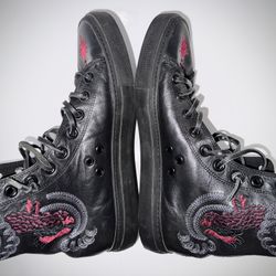 Gucci Tom Ford Embroidered Dragon High Top Leather  Sneakers EU 41 Italy 