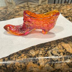 Fenton Slipper Shoe /Carnival Glass