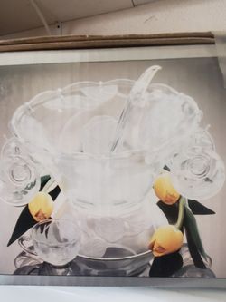 New Glass Punch Bowl