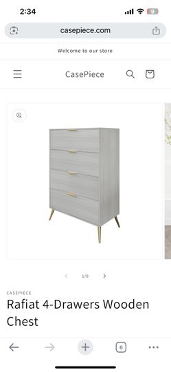 CraftPorch Contemporary 4-Drawers Wooden Chest - Light Grey
