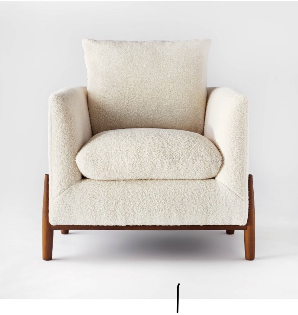 Elroy Accent Chair - Cream Sherpa with wood legs - Threshold Designed With Studio McGee -BRAND NEW