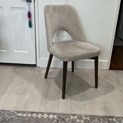 Silver Grey Microsuede Dining Or Desk Chair