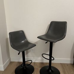 Gray Adjustable Bar Stools 