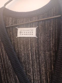 MAISON MARGIELA Men's Sz XL Black White Stripe Cardigan