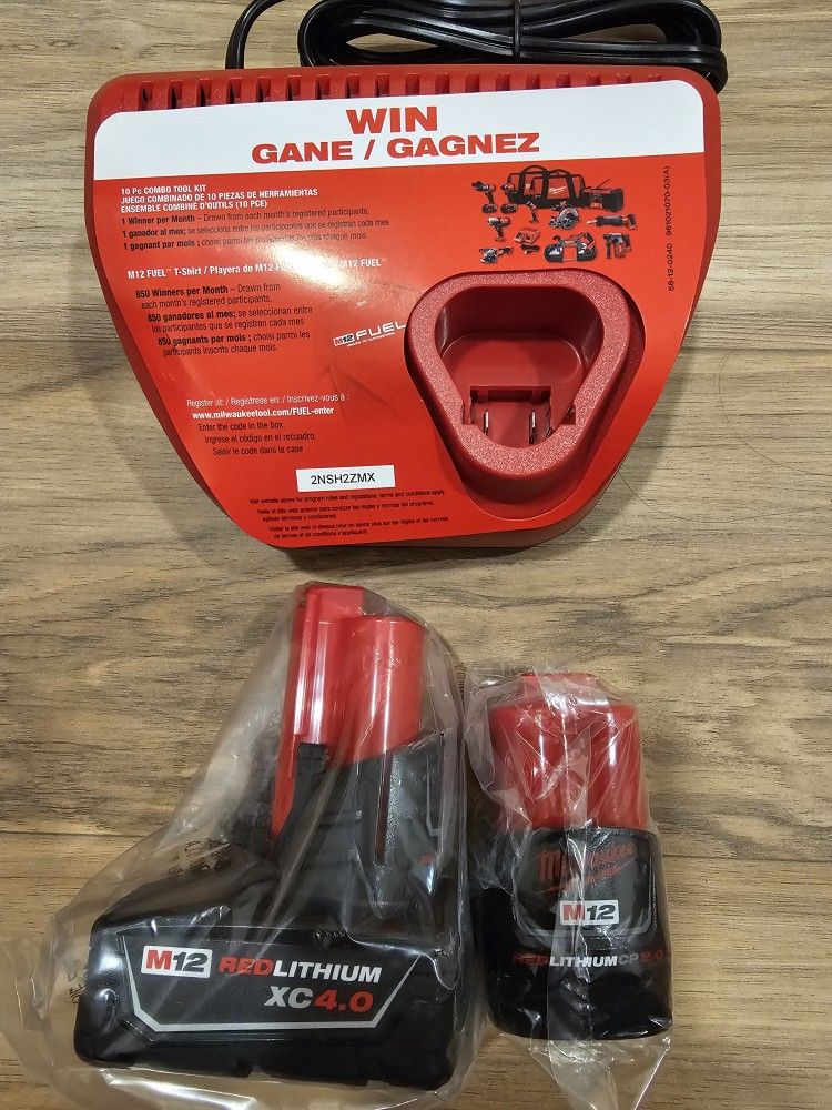M12 4.0 & 2.0 Batteries With Charger