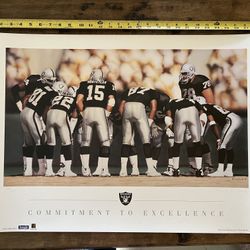 Raiders Lithograph Poster Huddle V Signed & Numbered