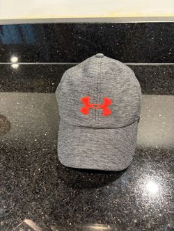 Under Armour Gray Baseball Cap Orange Embroidered Logo One Size