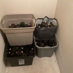 Vintage Fischer 24oz Amber Beer Bottles 