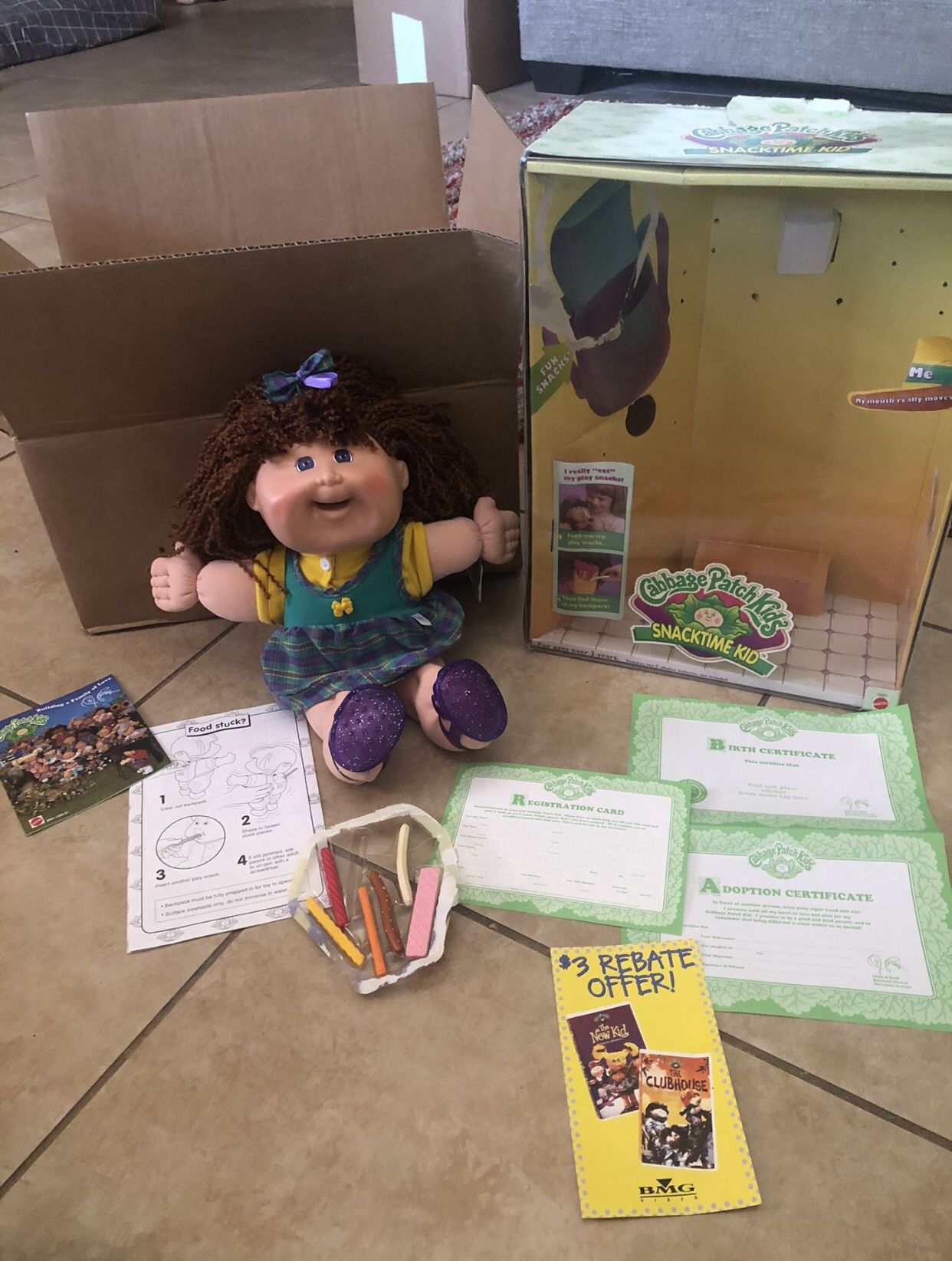 NEW RARE SNACK TIME CABBAGE PATCH DOLL WORKING