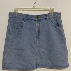 Large Cotton/Polyester Denim Skirt with Pockets
