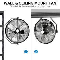14-Inch Outdoor Wall-Mount Fan – 3,000 CFM Weather-Resistant – Patio, Garage, Shop