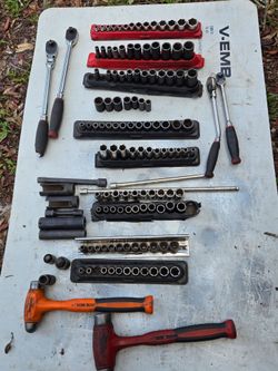 Snap on socket sets,  ratchets,  dead blow  hammers