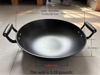 Cast Iron Chinese woks with a lid and Spatula