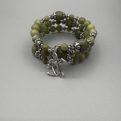 Connemara Marble Wrap Bracelet With Charms 