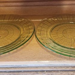 Vintage Green Glass Plates