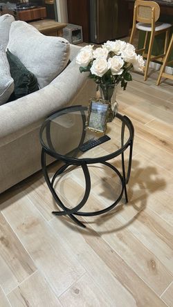 3 piece glass table set
