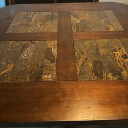 Granite Inlay Dining Table Set