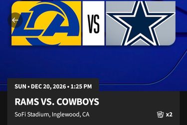 Los Angeles Rams vs Dallas Cowboys 12/20