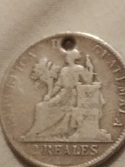 2 reales silver coin from Guatemala