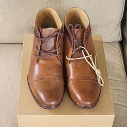 Johnston & Murphy Garner Cap Toe Boot Leather Brown Shoes - 13US - NEW - $79