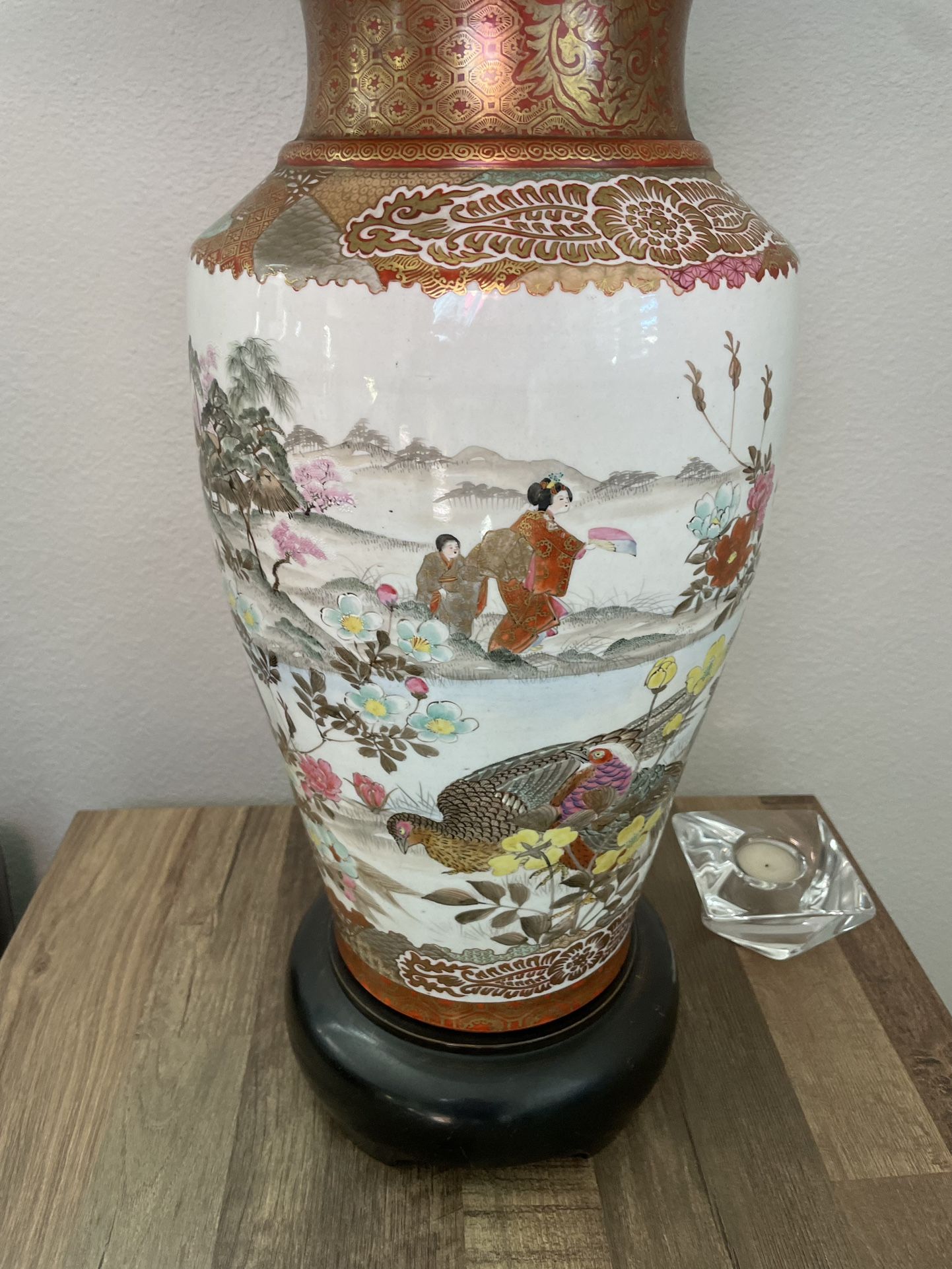 Antique Asian Lamp Set Of 2