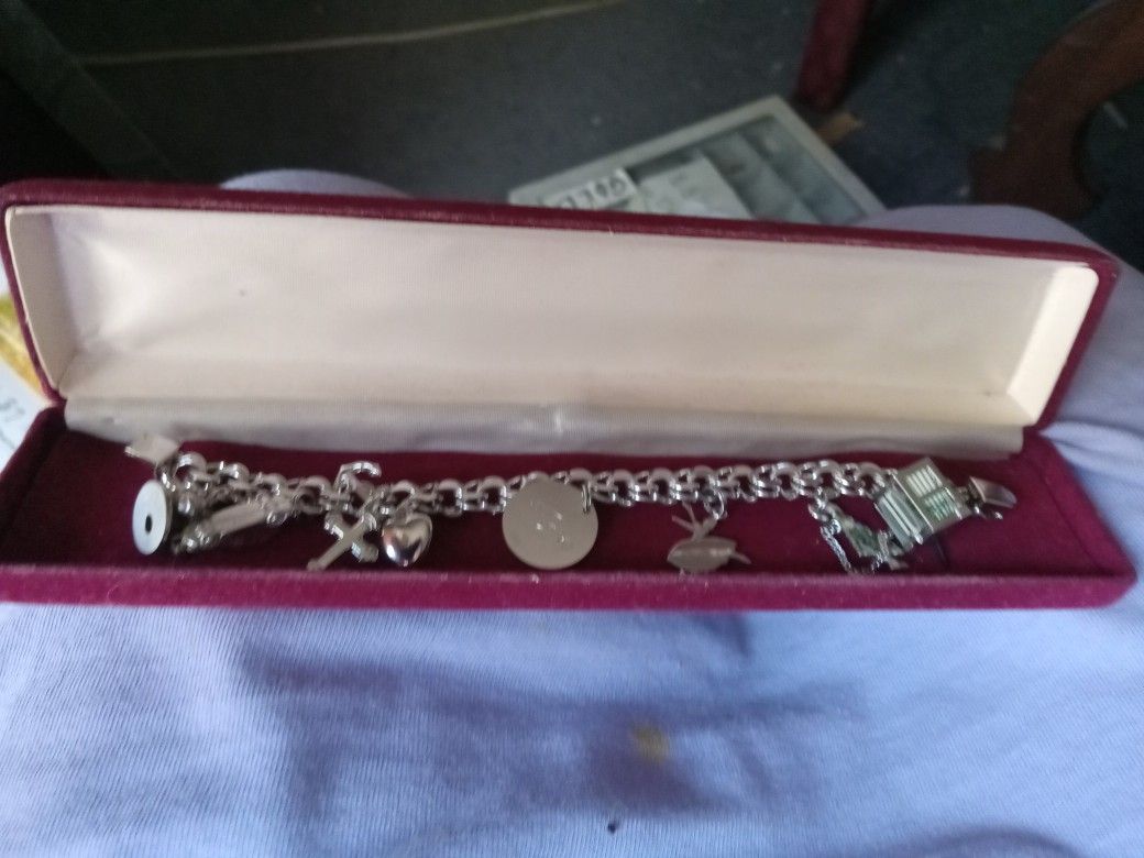 Sterling Silver Charm Bracelets 9 Charms