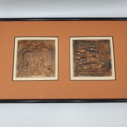 Copper Lion and Ship Framed Plates
