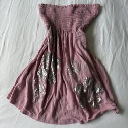 🌸✨ Dusty Rose Strapless Smocked Babydoll Top – Soft Girl Summer Small✨🌸