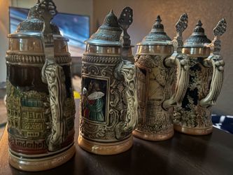 Armin Bay - German Handpainted Beer Steins - Set of 4