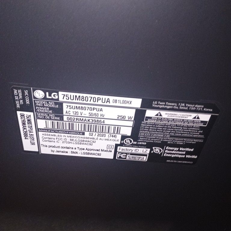 75 Inch LG Tv