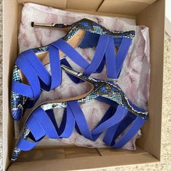 Jessica Simpson Blue Strappy High Heels ( Gladiator) 