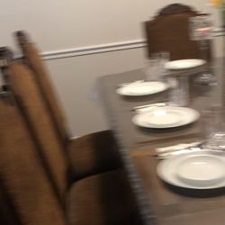 Dining Table With 8 Chairs Fabric 